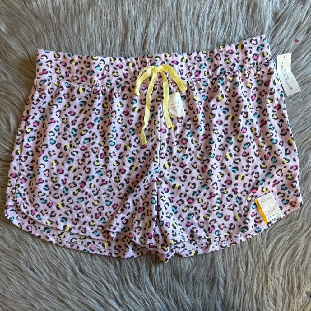 Secret Treasures Pajama Shorts Women Size Large Pink Leopard Pajamas Pockets Pjs